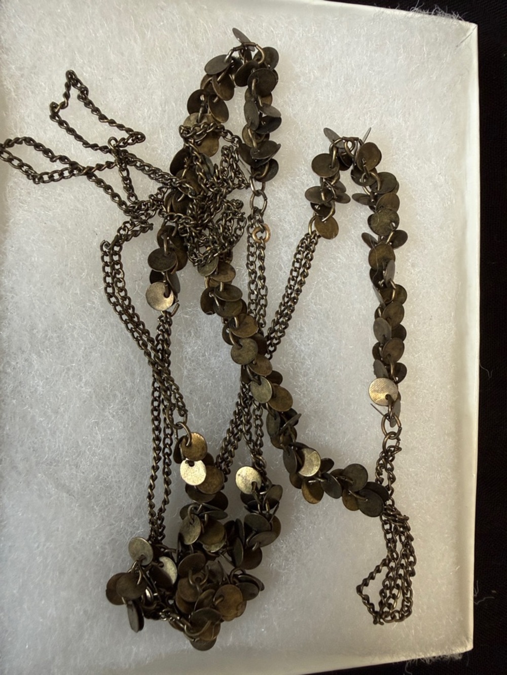Vintage-Inspired Multi-Disc Layered Necklace in Dark Bronze